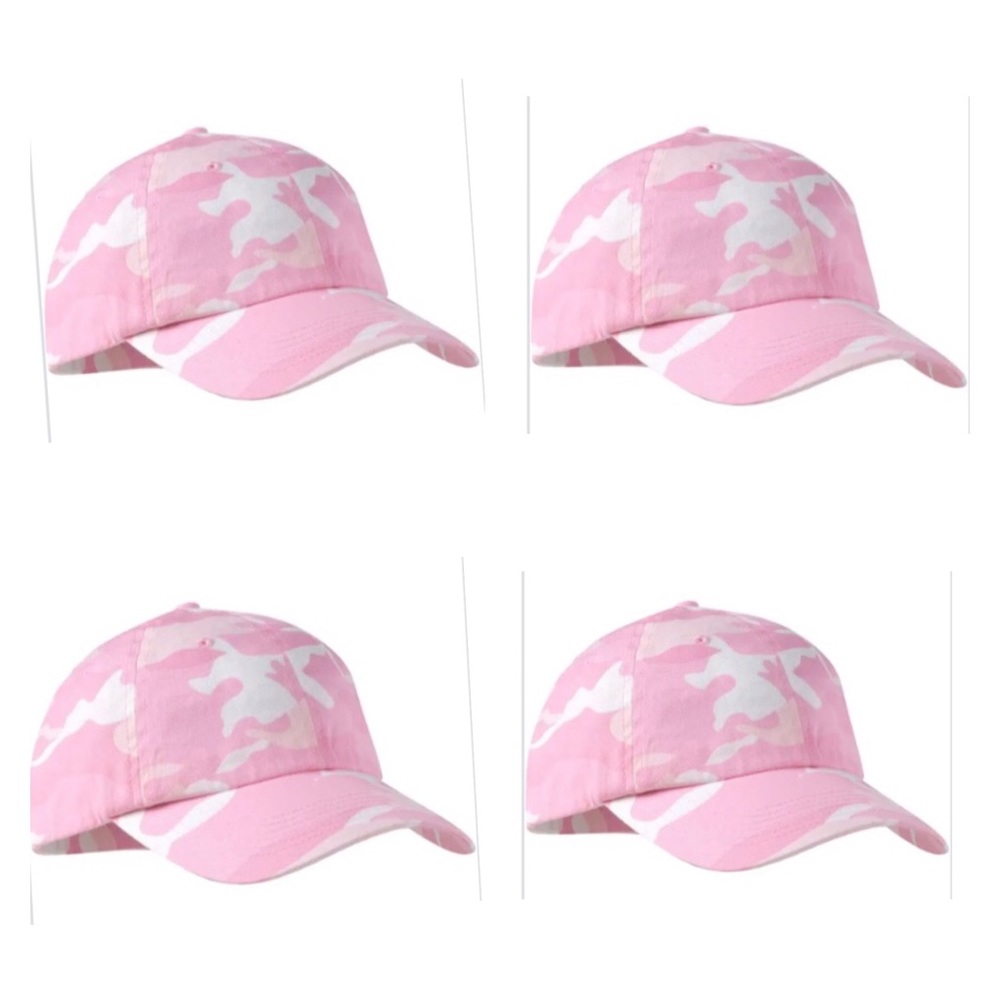 Lot of 4 NEW‎ Port Authority pink camo camouflage baseball caps